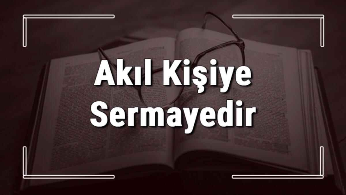 Akıl Kişiye Sermayedir atasözünün