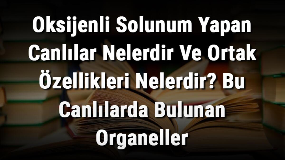 Oksijenli Solunum Yapan Canlılar Nelerdir Ve Ortak Özellikleri Nelerdir? Bu Canlılarda Bulunan Organeller