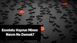 Esselatu hayrun minen nevm anlamı