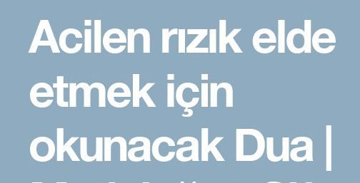 acil rizik icin dua