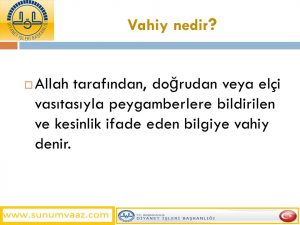 Vahiy Nedir ?