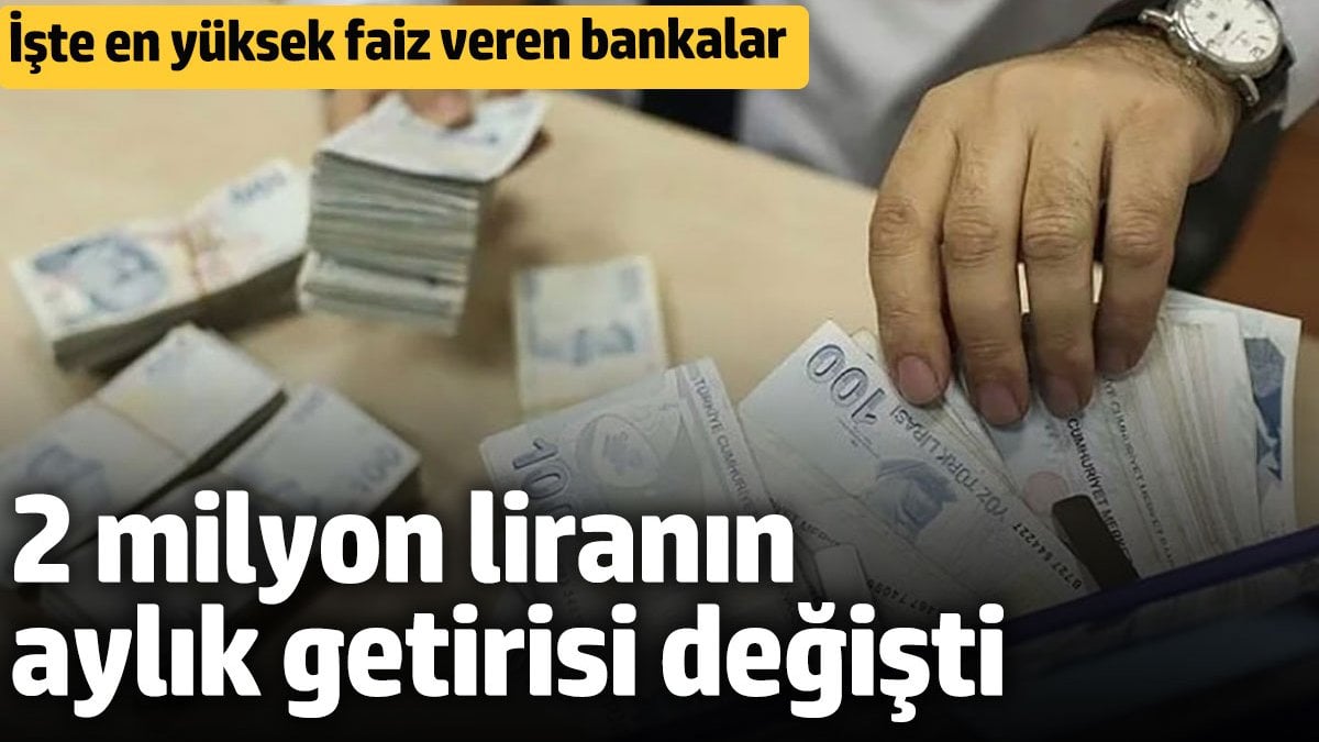 Türkiye’deki bankaların 2025 mevduat faiz oranları karşılaştırması. 2 milyon TL’nin