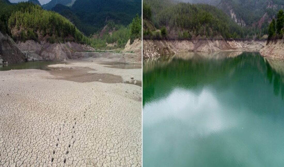 Antalya’da kuraklık nedeniyle neredeyse kuruyan Doyran Göleti, Aralık ayında yaşanan