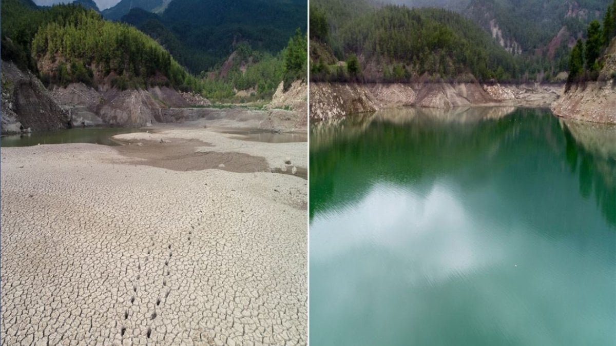 Antalya’da kuraklık nedeniyle neredeyse kuruyan Doyran Göleti, Aralık ayında yaşanan